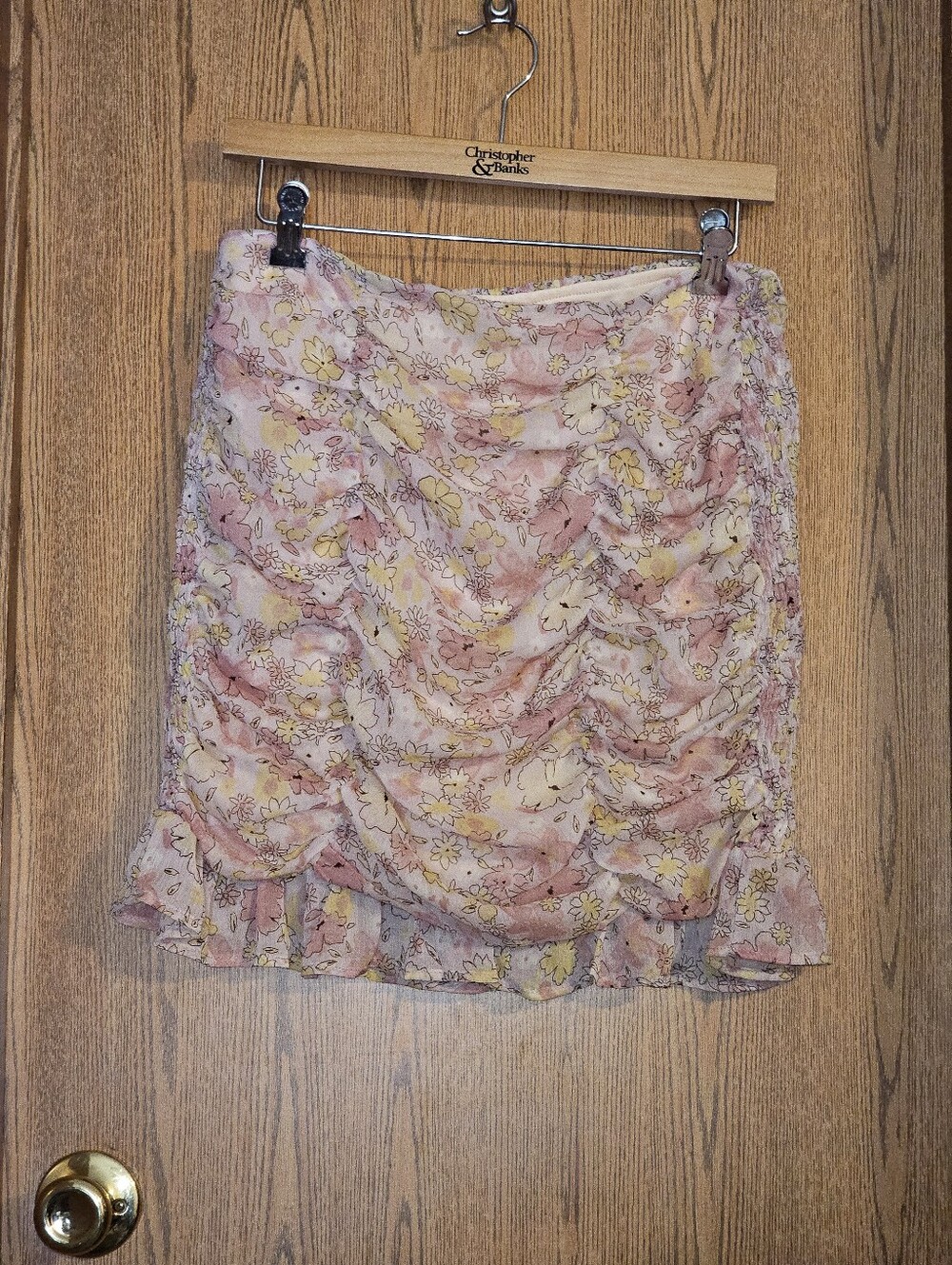 Floral Ruffled Mini Skirt - Pink & Yellow